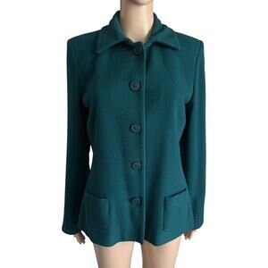 Vintage Harvé Benard Wool Cashmere Blend Blazer Jacket Womens 10 Career Office
